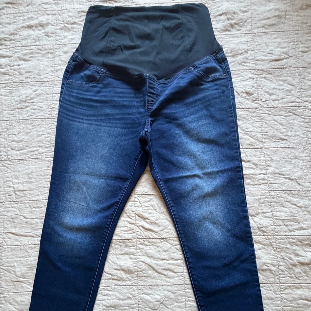 Isabel Maternity Skinny Entubado Dark Wash Jeggings Size 14/32R